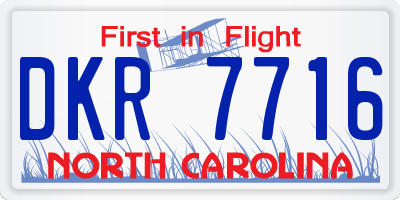 NC license plate DKR7716