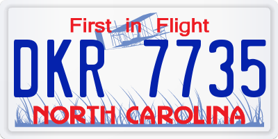 NC license plate DKR7735