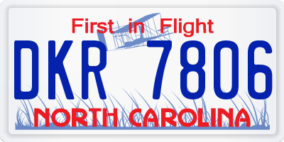 NC license plate DKR7806