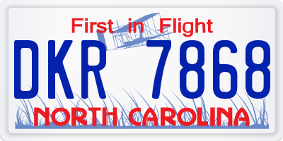 NC license plate DKR7868