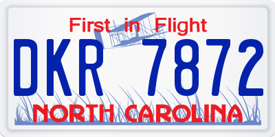 NC license plate DKR7872