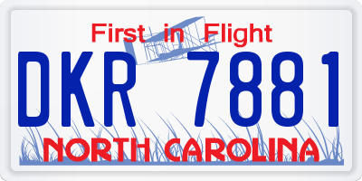 NC license plate DKR7881