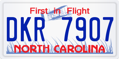 NC license plate DKR7907