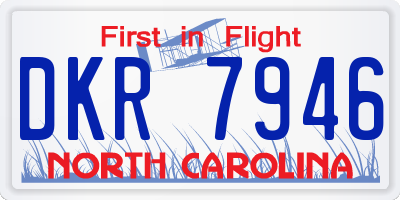 NC license plate DKR7946