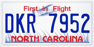 NC license plate DKR7952