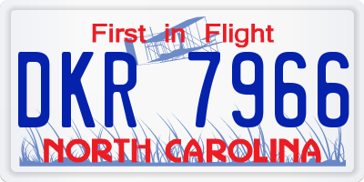 NC license plate DKR7966