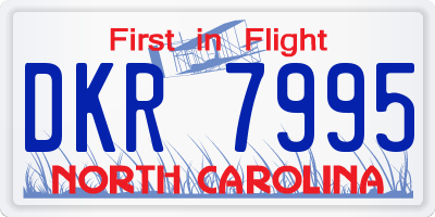 NC license plate DKR7995