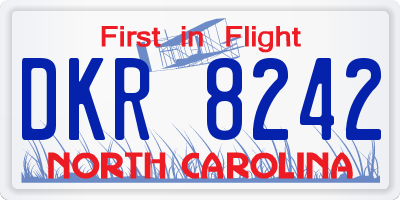 NC license plate DKR8242