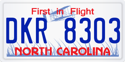NC license plate DKR8303