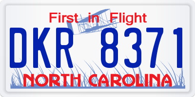 NC license plate DKR8371