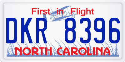 NC license plate DKR8396