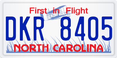 NC license plate DKR8405