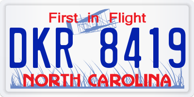 NC license plate DKR8419