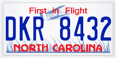 NC license plate DKR8432