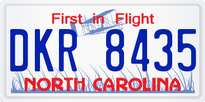 NC license plate DKR8435