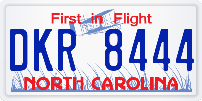 NC license plate DKR8444