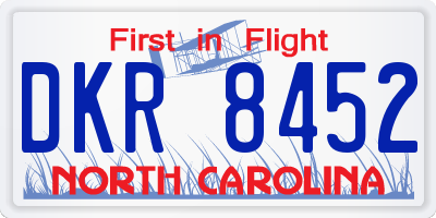 NC license plate DKR8452