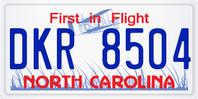 NC license plate DKR8504