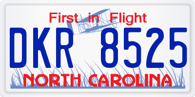 NC license plate DKR8525