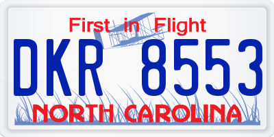 NC license plate DKR8553