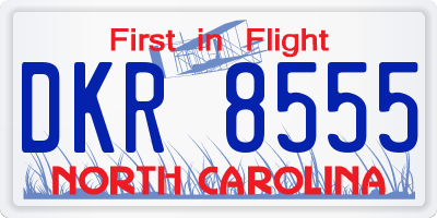 NC license plate DKR8555