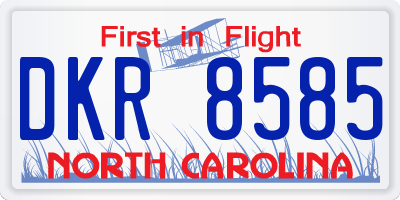 NC license plate DKR8585