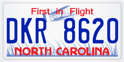 NC license plate DKR8620