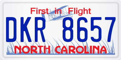 NC license plate DKR8657