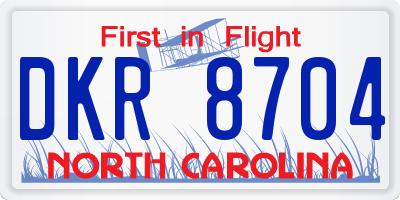 NC license plate DKR8704