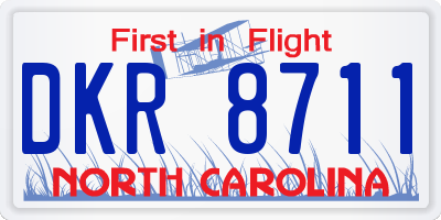 NC license plate DKR8711