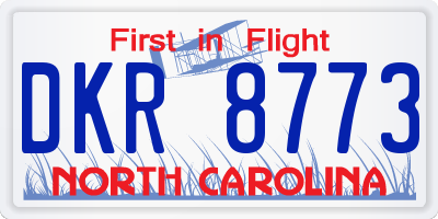 NC license plate DKR8773