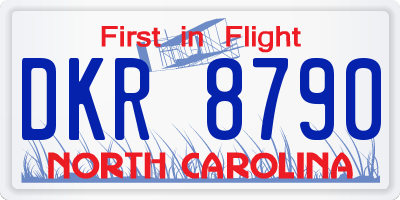 NC license plate DKR8790
