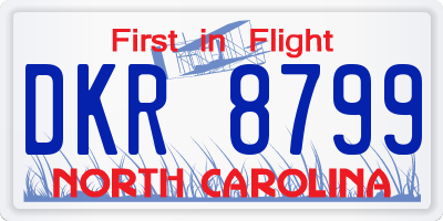 NC license plate DKR8799