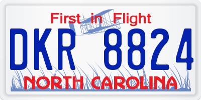 NC license plate DKR8824