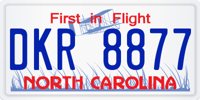 NC license plate DKR8877