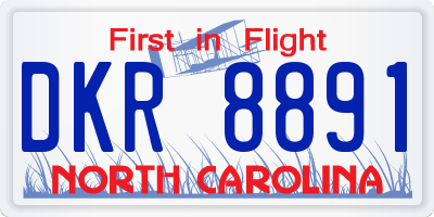 NC license plate DKR8891