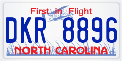 NC license plate DKR8896