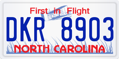 NC license plate DKR8903