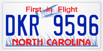 NC license plate DKR9596