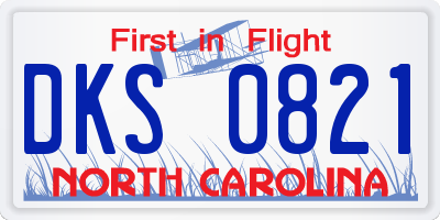 NC license plate DKS0821