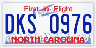 NC license plate DKS0976