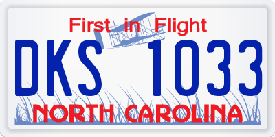 NC license plate DKS1033