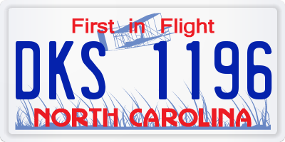 NC license plate DKS1196