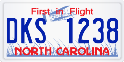 NC license plate DKS1238