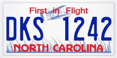 NC license plate DKS1242