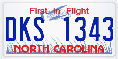 NC license plate DKS1343