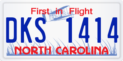 NC license plate DKS1414