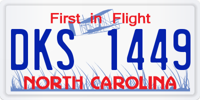 NC license plate DKS1449