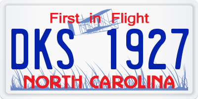 NC license plate DKS1927