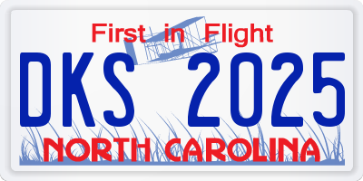 NC license plate DKS2025